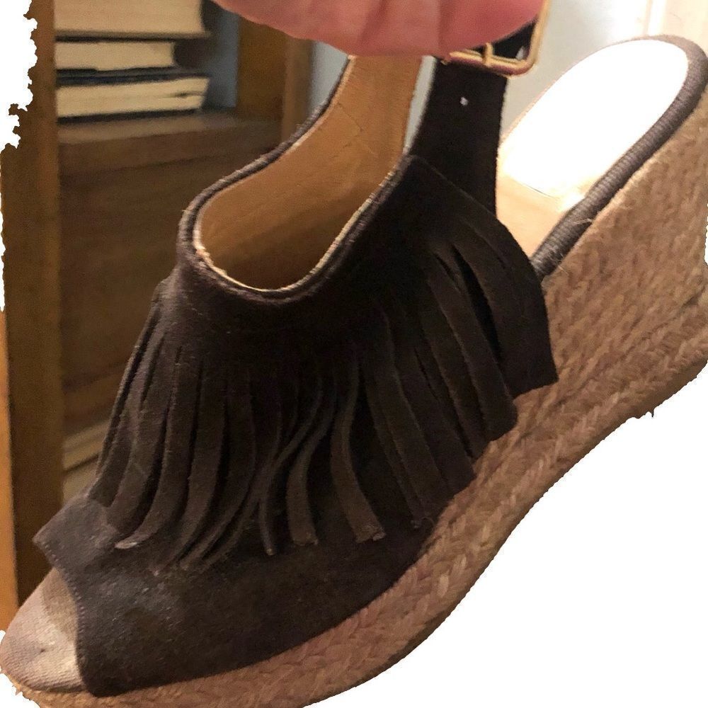 Wedge suede fringe espadrilles - Picture 2 of 4